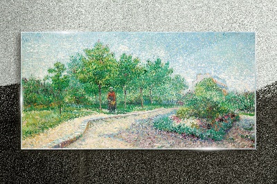 Tableau photo sur verre Une promenade d'été dans le jardin