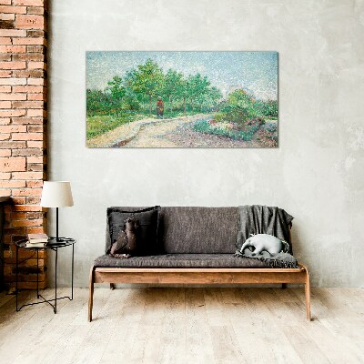 Tableau photo sur verre Une promenade d'été dans le jardin