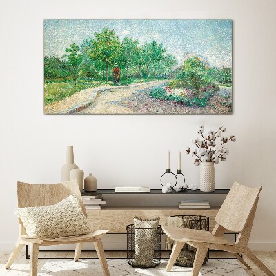 Tableau photo sur verre Une promenade d'été dans le jardin