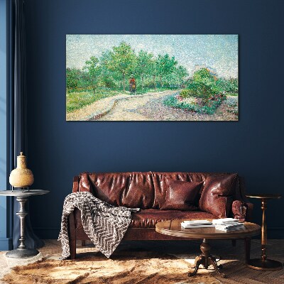 Tableau photo sur verre Une promenade d'été dans le jardin