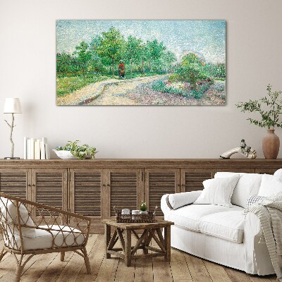 Tableau photo sur verre Une promenade d'été dans le jardin