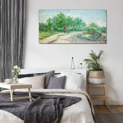 Tableau photo sur verre Une promenade d'été dans le jardin