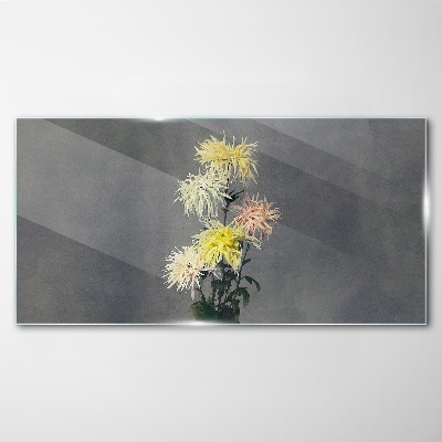 Tableau photo sur verre Fleurs sur fond gris