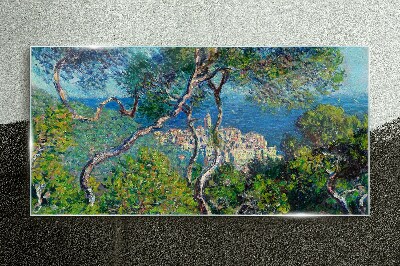 Tableau sur verre Paysage méditerranéen avec des arbres