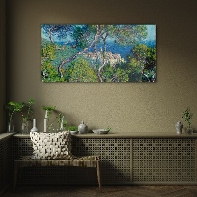 Tableau sur verre Paysage méditerranéen avec des arbres