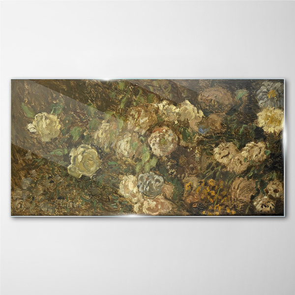 Tableau imprimé sur verre Un paysage floral aux tons terreux
