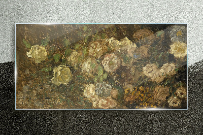 Tableau imprimé sur verre Un paysage floral aux tons terreux