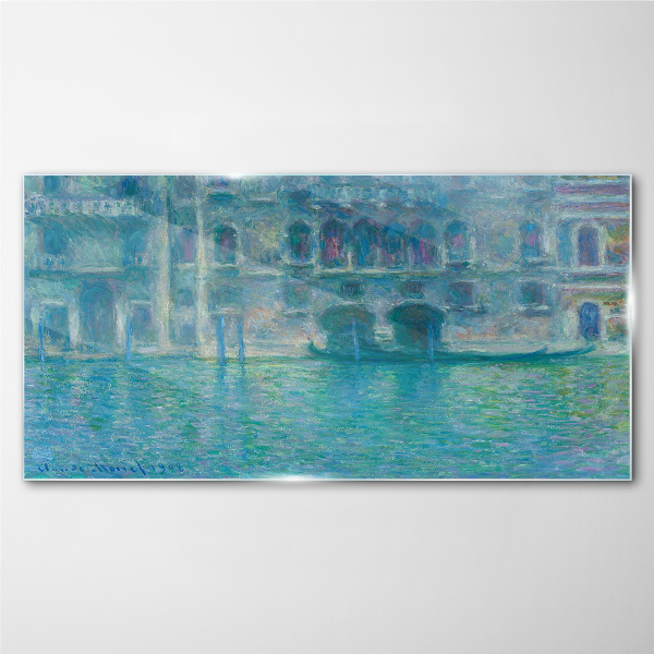 Tableau verre imprimé La lagune de Venise dans des tons de bleu