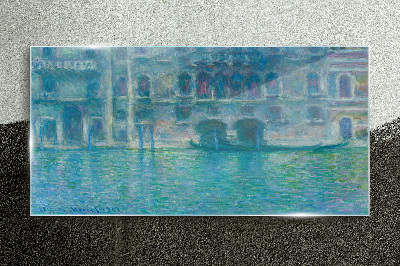 Tableau verre imprimé La lagune de Venise dans des tons de bleu