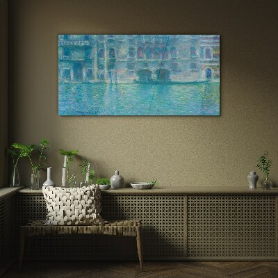 Tableau verre imprimé La lagune de Venise dans des tons de bleu