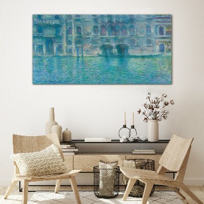 Tableau verre imprimé La lagune de Venise dans des tons de bleu
