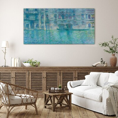 Tableau verre imprimé La lagune de Venise dans des tons de bleu