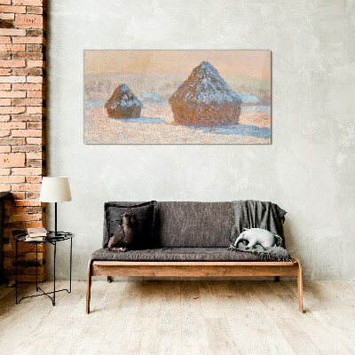 Tableau verre imprimé Paysage d'hiver avec des congères