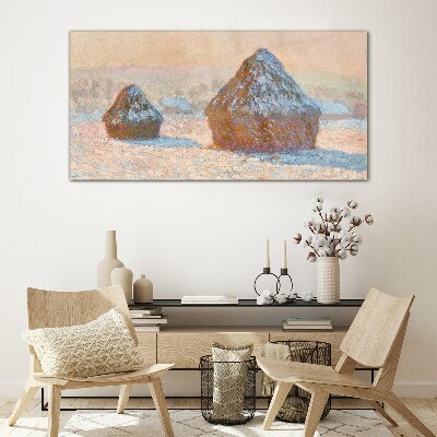 Tableau verre imprimé Paysage d'hiver avec des congères