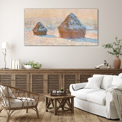 Tableau verre imprimé Paysage d'hiver avec des congères