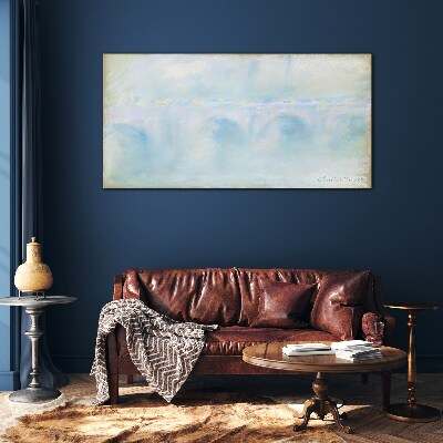 Tableau photo sur verre Pont dans le brouillard