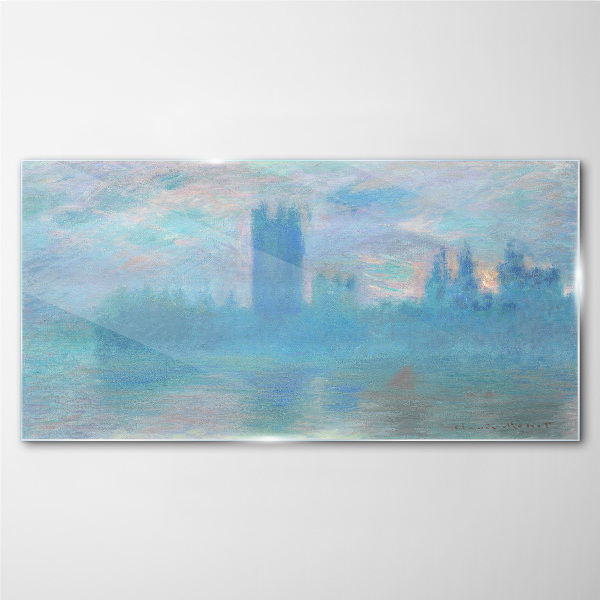 Tableau sur verre Londres brumeuse le matin