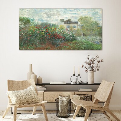 Tableau sur verre Le jardin de Montgeron