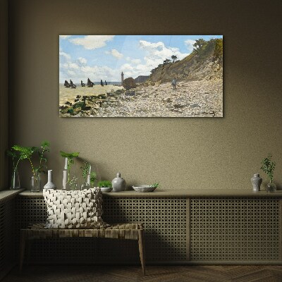 Tableau en verre Une côte tranquille avec un phare