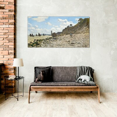 Tableau en verre Une côte tranquille avec un phare