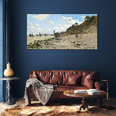 Tableau en verre Une côte tranquille avec un phare