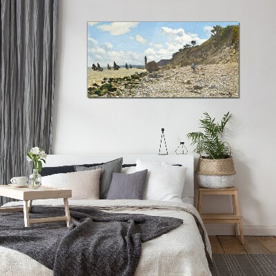 Tableau en verre Une côte tranquille avec un phare