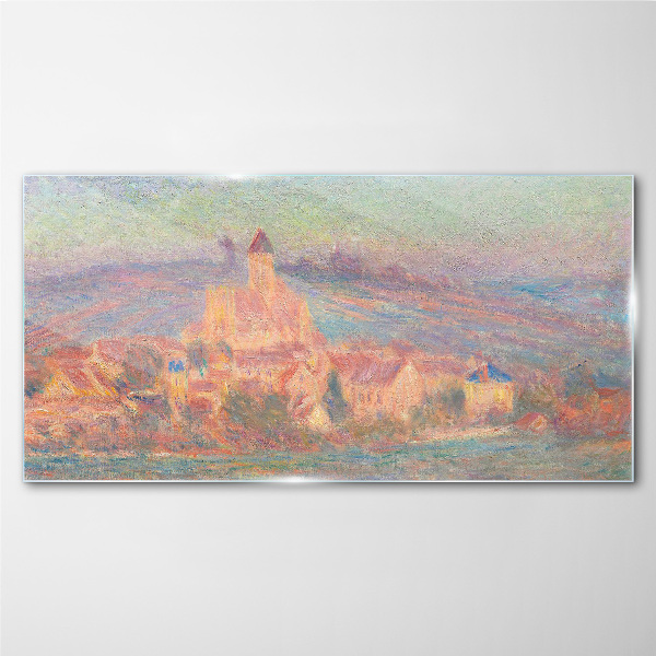 Tableau sur verre Paysage brumeux avec un château