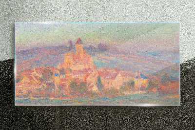 Tableau sur verre Paysage brumeux avec un château