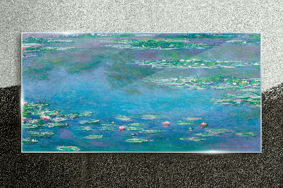 Tableau photo sur verre nénuphars