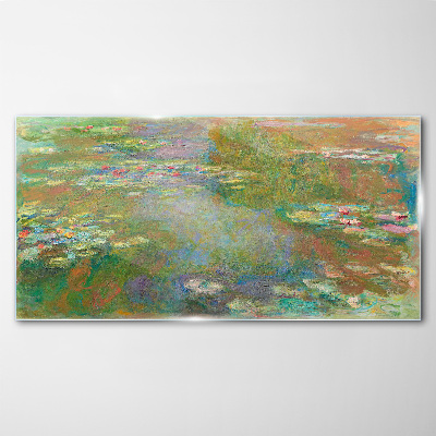 Tableau photo sur verre nénuphars