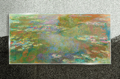 Tableau photo sur verre nénuphars