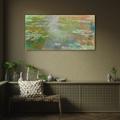 Tableau photo sur verre nénuphars