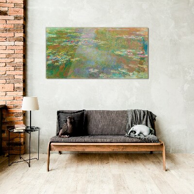 Tableau photo sur verre nénuphars