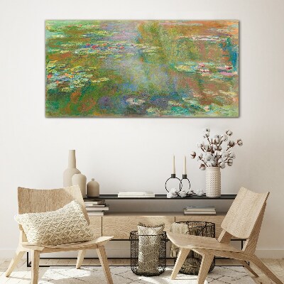 Tableau photo sur verre nénuphars
