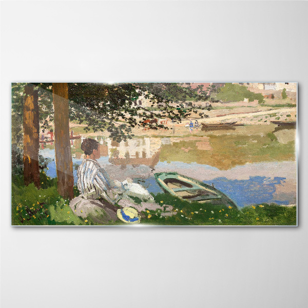 Tableau verre imprimé Une rive de rivière tranquille