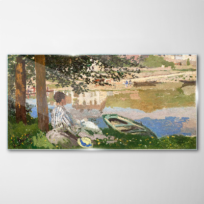 Tableau verre imprimé Une rive de rivière tranquille