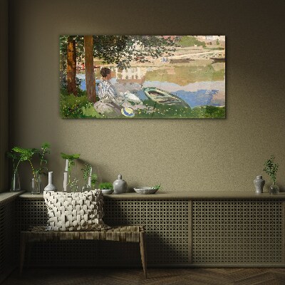 Tableau verre imprimé Une rive de rivière tranquille