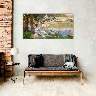 Tableau verre imprimé Une rive de rivière tranquille