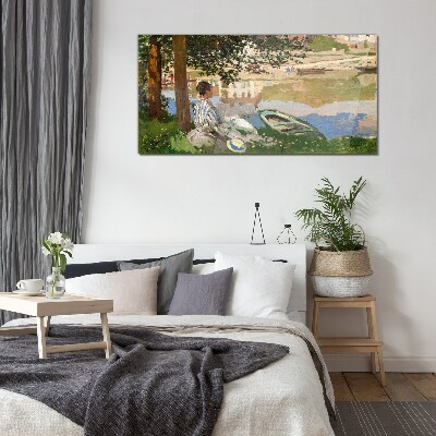 Tableau verre imprimé Une rive de rivière tranquille