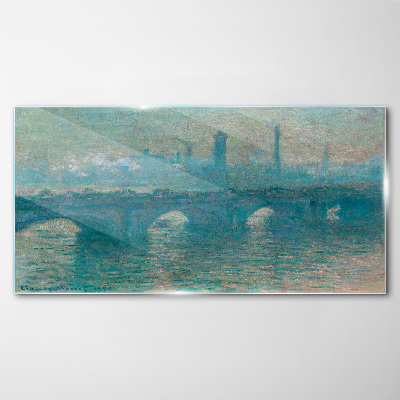 Tableau imprimé sur verre Les ponts de Londres dans le brouillard