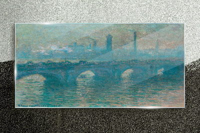 Tableau imprimé sur verre Les ponts de Londres dans le brouillard