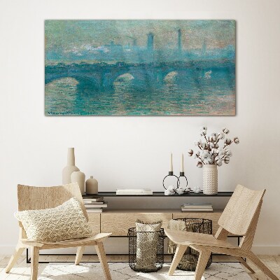 Tableau imprimé sur verre Les ponts de Londres dans le brouillard