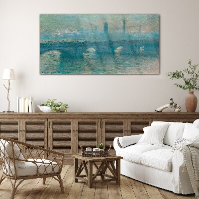 Tableau imprimé sur verre Les ponts de Londres dans le brouillard