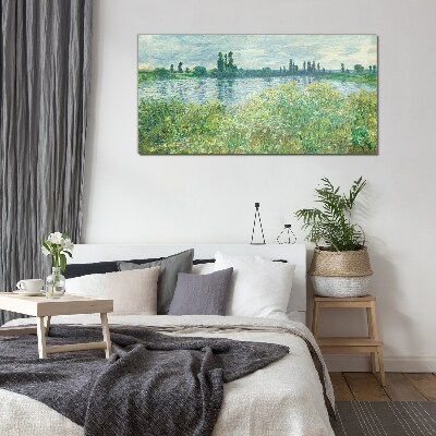 Tableau en verre Vue sur la rivière dans la verdure