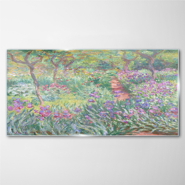Tableau sur verre Jardin fleuri au soleil printanier