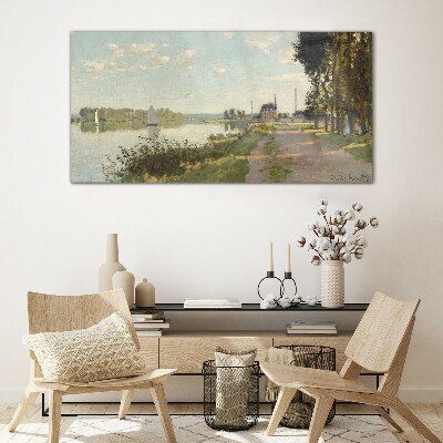 Tableau photo sur verre Un paysage paisible au bord de la rivière