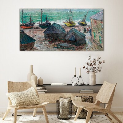 Tableau en verre Port maritime avec bateaux