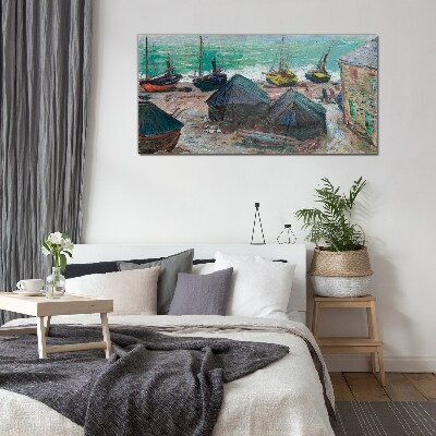 Tableau en verre Port maritime avec bateaux