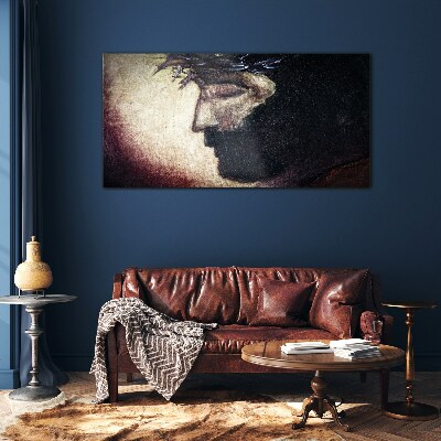 Tableau en verre Portrait avec une couronne d'épines