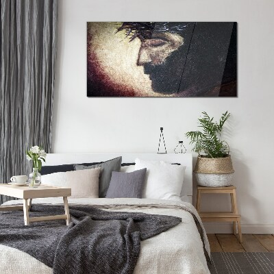 Tableau en verre Portrait avec une couronne d'épines
